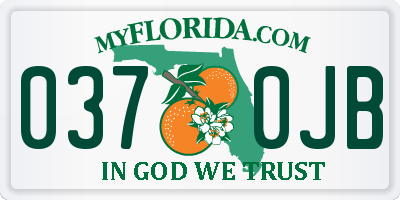 FL license plate 0370JB