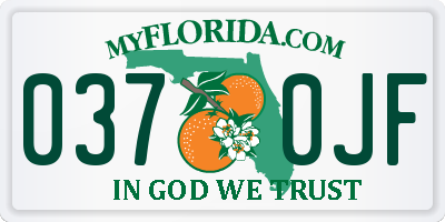 FL license plate 0370JF