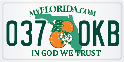FL license plate 0370KB
