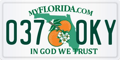 FL license plate 0370KY