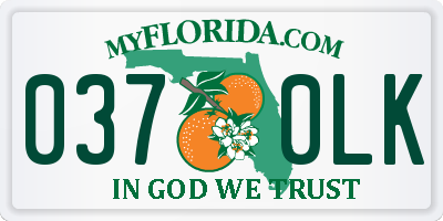 FL license plate 0370LK
