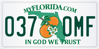 FL license plate 0370MF