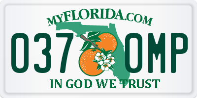 FL license plate 0370MP