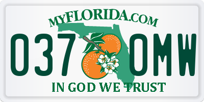 FL license plate 0370MW