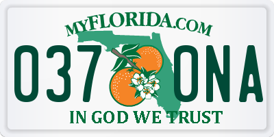 FL license plate 0370NA
