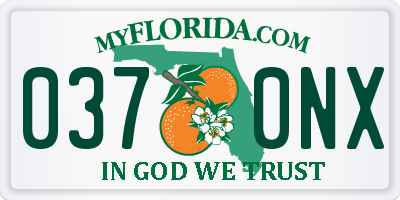 FL license plate 0370NX
