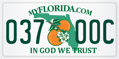 FL license plate 0370OC