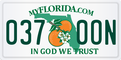 FL license plate 0370ON
