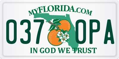 FL license plate 0370PA