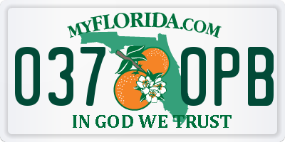 FL license plate 0370PB