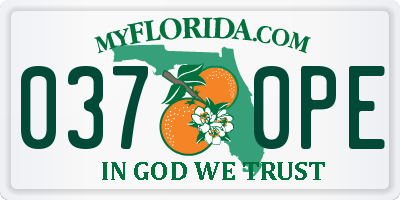 FL license plate 0370PE