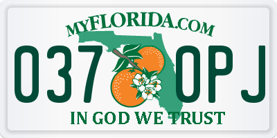 FL license plate 0370PJ