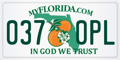 FL license plate 0370PL