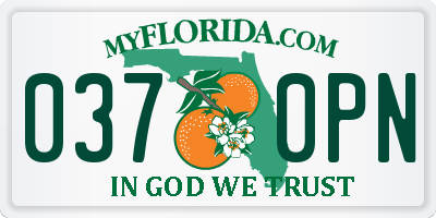 FL license plate 0370PN