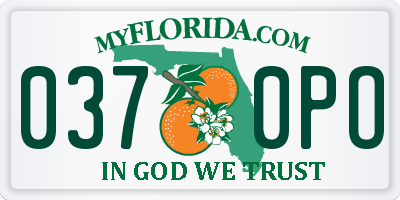 FL license plate 0370PO