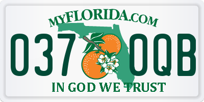 FL license plate 0370QB