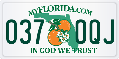 FL license plate 0370QJ