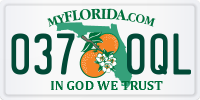 FL license plate 0370QL