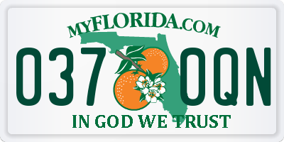 FL license plate 0370QN