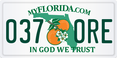 FL license plate 0370RE