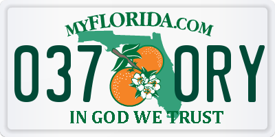 FL license plate 0370RY