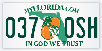 FL license plate 0370SH