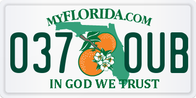 FL license plate 0370UB