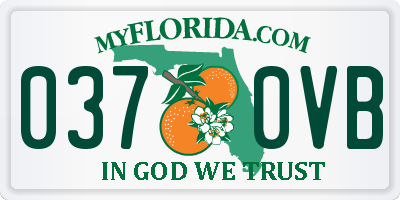 FL license plate 0370VB
