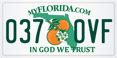 FL license plate 0370VF
