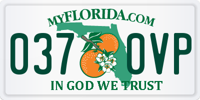 FL license plate 0370VP