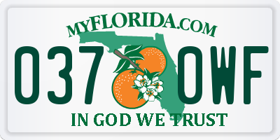 FL license plate 0370WF