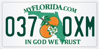 FL license plate 0370XM
