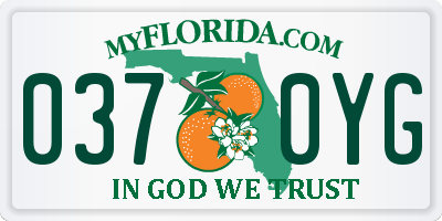 FL license plate 0370YG