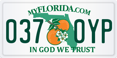 FL license plate 0370YP
