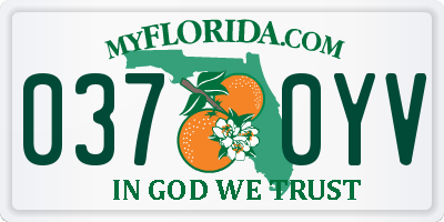 FL license plate 0370YV