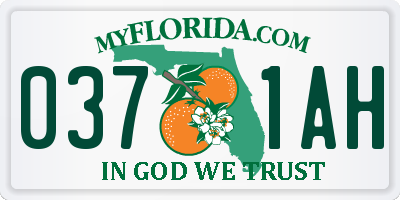 FL license plate 0371AH