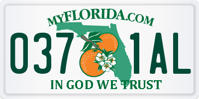FL license plate 0371AL