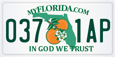 FL license plate 0371AP