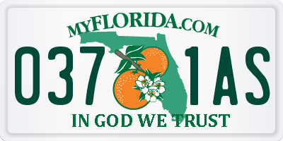 FL license plate 0371AS