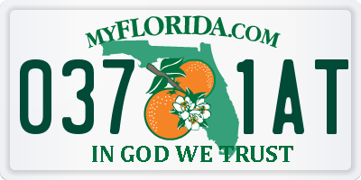 FL license plate 0371AT
