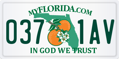 FL license plate 0371AV