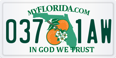 FL license plate 0371AW