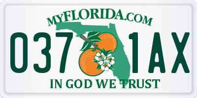 FL license plate 0371AX