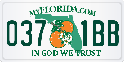 FL license plate 0371BB