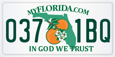 FL license plate 0371BQ