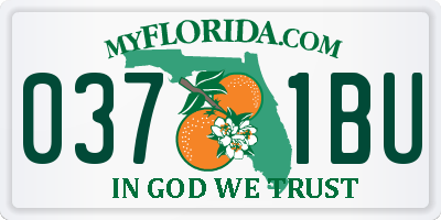FL license plate 0371BU