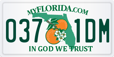 FL license plate 0371DM