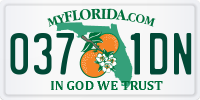 FL license plate 0371DN
