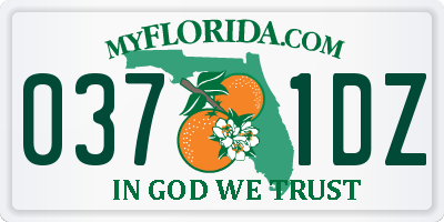 FL license plate 0371DZ