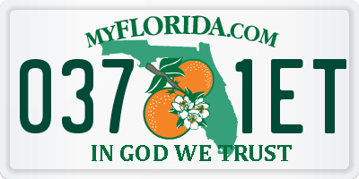 FL license plate 0371ET